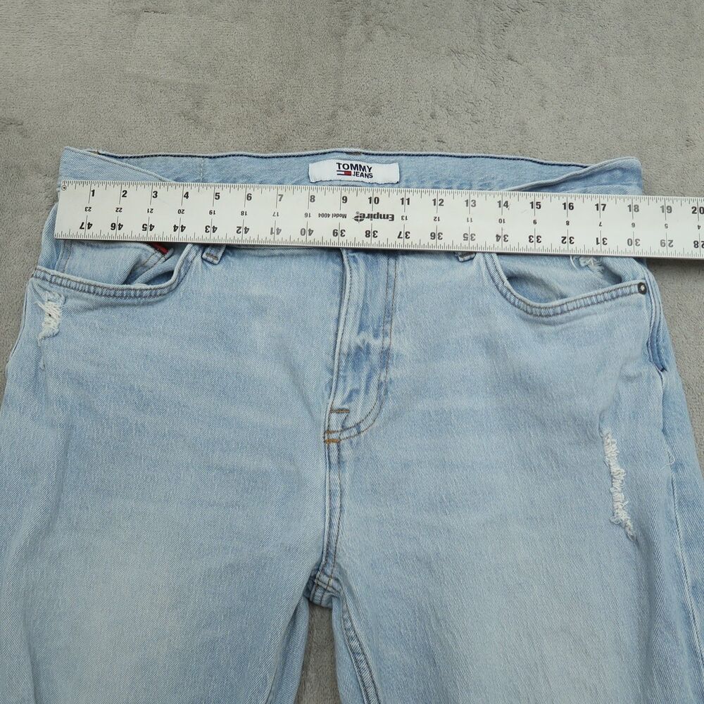 Tommy Jeans Mens Size 36x32 Blue Relaxed Straight Stretch Light Wash Distressed - Picture 15 of 16